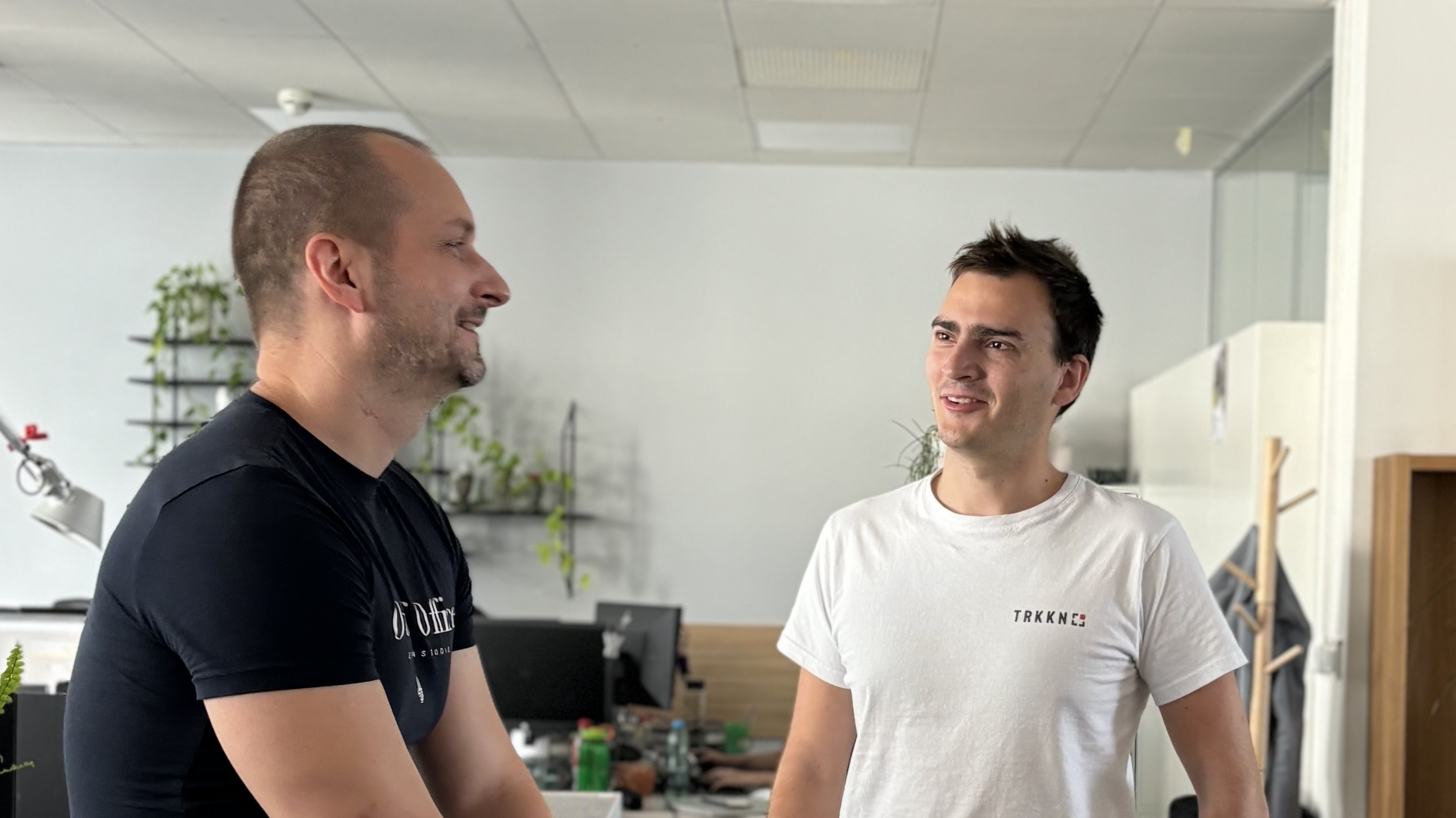 Luboš Komjati at work with a colleague